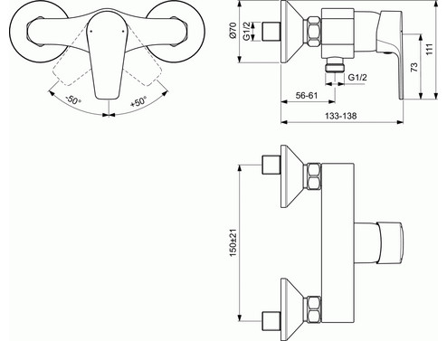 Смесител за душ Ideal Standard ESLA